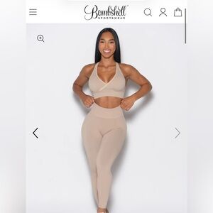 Bombshell Sportswear Beige High-Waist Seamless Leggings
